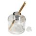 Kit 5 pz Profumatore in Vetro Tondo con Ricarica Profumo Essenza Lime Ginger Limone Agrumi Diffusore per Ambienti 500ml