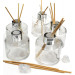 Kit 5 pz Profumatore in Vetro Tondo con Ricarica Profumo Essenza Lime Ginger Limone Agrumi Diffusore per Ambienti 500ml