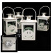 Lanterna Bianca Faccine Emoticon Smile con Quadrifoglio Coppia Fedi 25 Anniversario Nozze d'Argento Venticinquesimo Kharma Living Shabby Chic