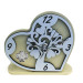 Orologio Cuore con con Albero della Vita in rilievo legno Quadrifoglio 25 Anniversario Nozze Venticinquesimo Compleanno da Scrivania