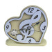 Orologio Cuore con con Chiave di Violino Sol in rilievo legno Quadrifoglio Calice della Prima Comunione da Scrivania