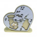 Orologio Cuore con Mappamondo Mondo in rilievo legno Quadrifoglio Anniversario Nozze Matrimonio Fedi da Scrivania
