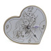 Orologio Cuore con Sacra Famiglia inciso in legno per Nozze Battesimo Comunione da Scrivania