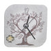 Orologio Quadretto con Albero della Vita in Ecopelle con Quadrifoglio 50 Anniversario Nozze Cinquantesimo Compleanno da Scrivania Muro