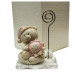 Portafoto Memo Clip in vetro e cristallo Orso Orsetto Rosa Stella Sole Luna Nascita Bimba Battesimo Confettata