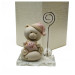 Portafoto Memo Clip in vetro e cristallo Orso Orsetto Rosa Stella Sole Luna Nascita Bimba Battesimo Confettata