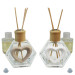 Profumatore Esagonale in Vetro con Cuore Cuoricino Love Amore Compleanno Comunione Nozze Diffusore per Ambienti Profumo