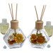 Profumatore Esagonale in Vetro con Fiori Rosa Girasole Nozze Comunione Diffusore per Ambienti Profumo
