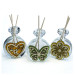 Profumatore in Cristallo Vintage Shabby Chic Cuore Farfalla Fiore in Legno Matrimonio Nozze Comunione Diffusore per Ambienti Profumo