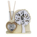 Profumo Orologio con Albero della Vita in rilievo legno Cuore Calice della Prima Comunione da Scrivania Diffusore di Profumo