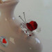 Profumatore in ceramica con farfalla cristallo_Rosso