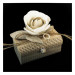 Scatolina per confetti in bambù Rosa Fiore Panna Shabby Chic Confettata Segnaposto