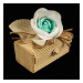 Scatolina per confetti in bambù Rosa Fiore Verde Acqua Shabby Chic Confettata Segnaposto