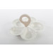 Set Antipastiera Fiore In Ceramica Bianca con Manico in Legno Design Bomboniera Utile Shabby Chic Art. 52170