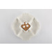 Set Antipastiera Fiore In Ceramica Bianca e Legno con 4 Spadini Design Bomboniera Utile Shabby Chic Art. 51543