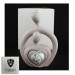 Statuina in ceramica Cuore Coppia Sposi Stilizzata Sacra Famiglia Icona Amore Nozze 