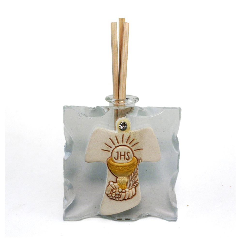DLM - Profumatore PortaPenne In Cristallo Bimba Calice Comunione Grappolo D Uva Vite Prima Comunione Penna Diffusore Profumo Penna 33339