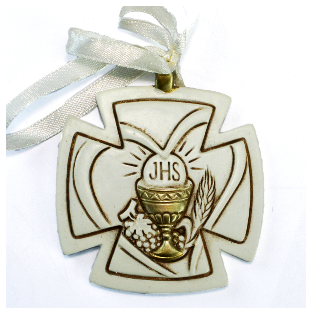 MOAZIFI 100 Pesciolini In Legno Per Comunione – 3 Stili (croce, Cuore, Ancora) – Decorazione Tavolo Con Frase Di Benedizione, 4x1,8 Cm