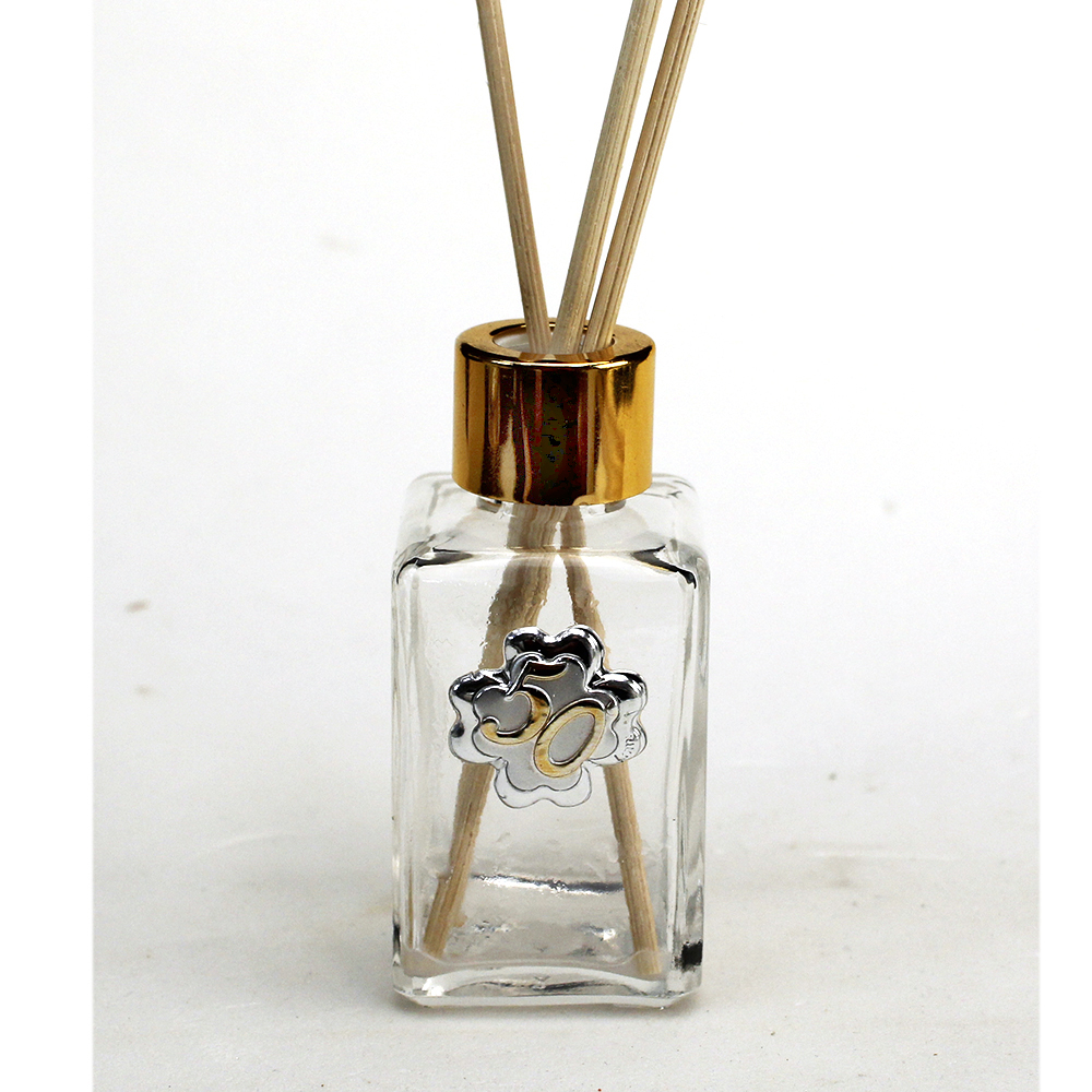 DLM 32560 (Kit 12 Pezzi) Profumatore Fiore 3 Petali in Cristallo con Quadrifoglio 40 Anniversario Nozze Quarantesimo Compleanno Diffusore per Ambienti Profumo bomboniera