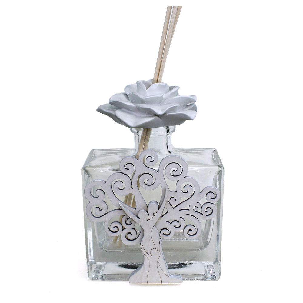 DLM - Profumatore Fiore In Cristallo Diffusore Per Ambienti Profumo Matrimonio Battesimo Comunione 1